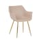 Leisuremod Markley Modern Leather Dining Arm Chair With Gold Legs in Taupe ECG26TP - alternate 1