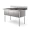 Koolmore 60 in. Three Compartment Commercial Sink, Bowl Size 18x24x14 in 18-Gauge Stainless-Steel KM-SC182414-N3 - alternate 2