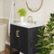 Flash Furniture Vega 30in. Vanity w/Sink, Soft Close Doors & Open Shelf, Carrara Marble, Gold Hardware, Black/White FS-VEGA30-BK-HDGLD-GG - alternate 2