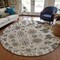 Homeroots 8' Ivory Beige And Taupe Round Oriental Washable Indoor Outdoor Area Rug 582088 - alternate 3