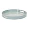 Homeroots 14" Pale Sage Mushrooms Round Serving Tray With Handles 634503 - alternate 1