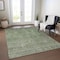 Homeroots 9' X 12' Olive Green And Beige Floral Washable Indoor Outdoor Area Rug 605733 - alternate 3