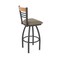 Holland Bar Stool Co Eleanor 30in Swivel Bar Stool with Pewter Finish, Medium Back and Canter Earth Seat 880 - alternate 1