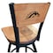 Holland Bar Stool Co 36" Blk Wrinkle Western Michigan Swivel Bar Stool, Laser Engraved Back L03836BWMedMplAWestMIMedMpl - alternate 1