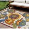 Homeroots 7' X 10' Ivory Blue Orange Red And Yellow Floral Indoor Outdoor Area Rug 546846 - alternate 3