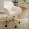 Martha Stewart Rayna Upholstered Office Chair in Off White/Polished Brass CH-220921-6-CR-GLD-MS - alternate 4