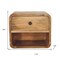 Homeroots 12" Beige Solid Wood Square One Drawer Floating Nightstand 651485 - alternate 4