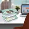 Acrimet Facility 3 Tier Letter Tray Side Load Letter Size Desktop File Organizer Plastic Clear Green 255.5 - alternate 3