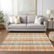 Homeroots 9' X 12' Peach Ivory And Orange Plaid Washable Indoor Outdoor Area Rug 613985 - alternate 3
