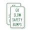 Signmission Go Slow Safety Bumps, 18'' X 24'' 2 Signs, Heavy Gauge Aluminum, 2PK A-1824-2PACK-25187 - alternate 1