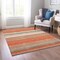 Homeroots 5' X 8' Coral Ivory And Gray Striped Washable Indoor Outdoor Area Rug 614804 - alternate 2