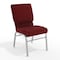 Flash Furniture Fabric Church Chair w/Book Rack, Burgundy XU-CH-60096-BY-SILV-BAS-GG - alternate 1
