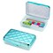 Lockermate By Bostitch Metallic Pencil Case Box, Hard Plastic, Stylish Quilted-Pattern Lid, Blue 23130-TQ21-DM - alternate 1