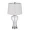 Homeroots 26" Clear Glass Table Lamp With White Empire Shade 524745 - alternate 2