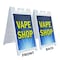 Signmission Vape Shop, A-Frame & 2 Decals Installed, Heavy-Duty Plastic Frame SBHD-D-2436-Vape Shop - alternate 2