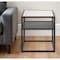 Homeroots 22" Black And Clear Glass And Steel Square End Table With Shelf 544184 - alternate 1