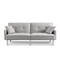 Homeroots 85" Light Gray Polyester Blend Convertible Futon Sleeper Sofa And Toss Pillows With Silver Legs 544954 - alternate 2