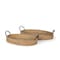 Homeroots Set of Two Brown Jute Hand Finished Oval Vanity Tray With Handles 731279 - alternate 1