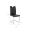 Homeroots Set of Four Black and Silver Faux Leather and Metal Dining Side Chairs, 4PK 719655 - alternate 2