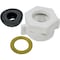 Prosource Ballcock Nut, Plastic, White, For: Ballcock PMB-472 - alternate 1