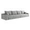 Homeroots 140" Gray Corduroy Modular Compression Foam Sofa With Toss Pillows 712977 - alternate 1