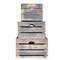 Homeroots Set of Three Organic Charcoal and Natural Distressed Wood Stacking Milk Crates, 3PK 471958 - alternate 3