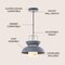 Jonathan Y Paul 11" Farmhouse Metal LED Pendant, Gray JYL6139A - alternate 4