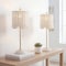 Jonathan Y Celerie 27.5" Coastal Bohemian Rattan/Iron Scalloped Buffet LED Table Lamp w/Pull Chain, White/B, 2PK JYL1138B-SET2 - alternate 2