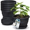 Lifemaster 10-Inch Whiskey Barrel Planters, Durable Plastic Pots with Drainage and Saucer, 5PK LMPBP5BLK5 - alternate 1