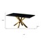 Homeroots 63" Black and Gold Marble and Metal Cross Leg Base Dining Table 602325 - alternate 2