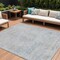 Homeroots 9' X 12' Beige And Blue Medallion Washable Indoor Outdoor Area Rug 615732 - alternate 1