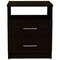 Homeroots 20" Black Wood Two Drawer Nightstand 543680 - alternate 1