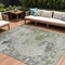 Homeroots 8' X 10' Linen Fern Green And Beige Abstract Washable Indoor Outdoor Area Rug 630798 - alternate 1
