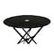 Homeroots 30" Black Rounded Aluminum Folding Outdoor Bistro Table with Umbrella Hole 606428 - alternate 3