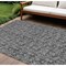 Homeroots 10' X 14' Gray Charcoal And Silver Floral Washable Indoor Outdoor Area Rug 581899 - alternate 1