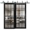 Sartodoors Sliding Closet Barn Bypass Doors, Felicia 3355 Matte Black with Clear Glass, Sturdy 6.6ft Rails Ha FELICIA3355BBB-BLK-6096 - alternate 1