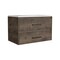 Homeroots 32" Natural And Black Wood Floating Bathroom Vanity With White Sink And Two Drawers 543635 - alternate 2