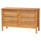 Baxton Studio Jenn Golden Brown Wood Japandi 5-Piece Queen Size Bedroom Set with Distressed-Finished Rattan 253-13897-13946-13946-13947-13948-ZORO - alternate 3