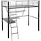 Homeroots 79" X 42" X 72" Silver And Black Metal Tube Loft Bed With Desk 285607 - alternate 1