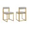 Homeroots Set of Two Gray And Gold Upholstered Polyester Open Back Dining Side Chairs 569420 - alternate 3