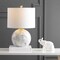 Jonathan Y Luna 21.5" Faux Marble Resin LED Table Lamp, White/Brass Gold JYL1064A - alternate 2