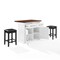 Crosley Bartlett Wood Top Kitchen Island W/Uph Square Stools KF30093WH-BK - alternate 2