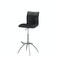 Homeroots Set of Two Black and Silver Faux Leather and Metal Low Back Adjustable Height Bar Chairs, 2PK 555027 - alternate 2