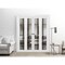 Sartodoors Sliding Closet Double Bi-fold Doors, Lucia 2566 White Silk with Clear Glass and Aluminum Strips, S LUCIA2566DBF-WS-72 x 84 (4* 18x84) - alternate 4