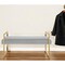 Homeroots 48" Gray and Gold Velvet Upholstered Bench 530648 - alternate 1