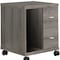Homeroots 17.75" X 17.75" X 23" Dark Taupe Particle Board Hollow Core 2 Drawers Office Cabinet 333356 - alternate 2