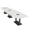 Skutchi Designs Boat Conference Table With Power Unit, 48 in W, 192 in L, White HAR-BOT-48x192-DOU.BK-WA7976-EBLK - alternate 1