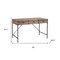 Homeroots 59" Oak Wood Wall Mounted H-Shape Writing Desk With Three Drawers 568258 - alternate 2