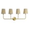 Jonathan Y Lila 36.5" 4-Light Traditional Coastal Scalloped Fabric Shade/Metal LED Vanity Light, Brass Gold/Brow JYL1610A - alternate 3