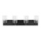 Jonathan Y Irving 27.75" 4-Light Seeded Glass/Iron Modern Contemporary LED Vanity Light, Black JYL7558B - alternate 3